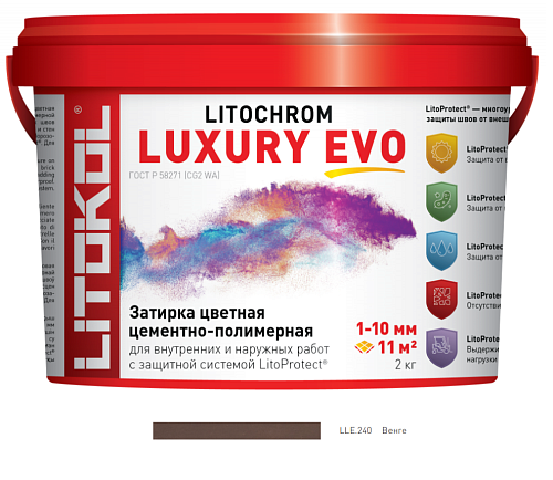Litokol LITOCHROM1-6 LUXURY EVO LEE.240 (2кг) Венге, затирка цементная