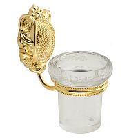 Migliore 16677 Cleopatra Стакан настенный, стекло прозрачное с матовым декором/золото купить  в интернет-магазине Сквирел
