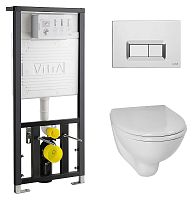 Vitra 9005B003-7211 Arkitekt Комплект: подвесной унитаз, сиденье, инсталляция, клавиша смыва
