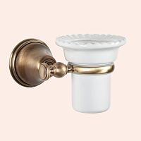 TW Harmony TWHA109br 109, подвесной cтакан, керамический (белый), цвет держателя: бронза, купить  в интернет-магазине Сквирел