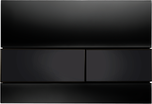 TECE 9240809 TECEsquare, Панель смыва с двумя клавишами, стекло, черный