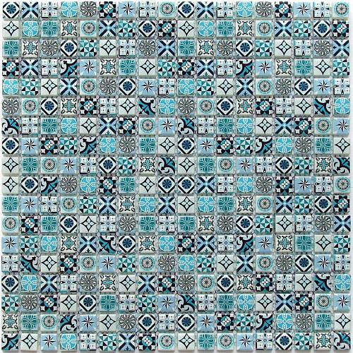 Bonaparte Мозаика стеклянная и стеклянная с камнем Xindi Blue Стеклянная мозаика купить в интернет-магазине Сквирел