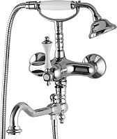 Cezares MARGOT-VDFM2-01-M Смеситель для ванны, с ручным душем и поворотным изливом, хром/ручки металл