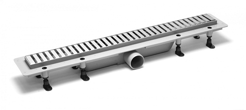 Plastbrno SZA3650 Design 3 Сливной канал комбинированный, решетка из нержавеющей стали, L = 650, серый