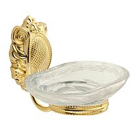 Migliore 16679 Cleopatra Мыльница настенная, стекло прозрачное/золото