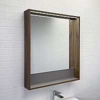 Comforty 00-00005791 Томари Зеркальный шкаф 70х80 см, с подсветкой, дуб темно-коричневый