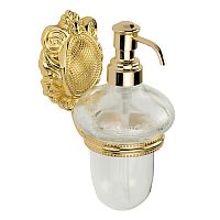 Migliore 16684 Cleopatra Дозатор жидкого мыла, стекло прозрачное с матовым декором/золото