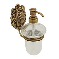 Migliore 16628 Cleopatra Дозатор жидкого мыла, стекло прозрачное с матовым декором/бронза купить  в интернет-магазине Сквирел