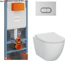 Vitra Mia Round 9856B003-7200 Комплект: Унитаз, Инсталляция, Кнопка смыва