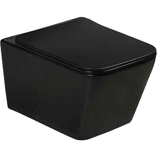 Sole CUB11SC2MB Cube Унитаз подвесной с крышкой Soft-close, 36х52 см, черный