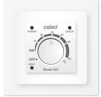 Терморегулятор CALEO 420 белый с адаптерами, встраиваемый аналоговый, 3,5 кВт