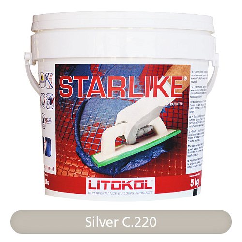 Эпоксидная затирка Litokol Litochrom Starlike C220 (5кг) Silver снято с производства