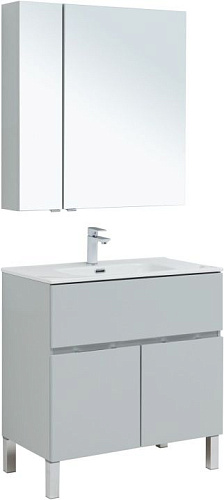 Aquanet 00274211 Алвита New Комплект мебели для ванной комнаты, серый купить  в интернет-магазине Сквирел