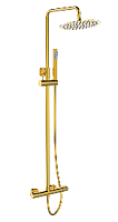 BelBagno UNO-DOCM-ORO Душевая стойка со смесителем для верхнего и ручного душа, золото