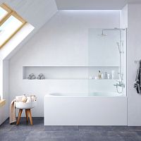 AM.PM WK88ED X-Joy, Комплект: ванна акриловая 170x70 см, со шторкой и аксессуарами, белый/хром