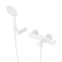 Cezares LEAF-VD-L-BIO Смеситель для ванны и душа однорычажный в комплекте с ручным душем, шлангом и держателем, исполнение Белый матовый