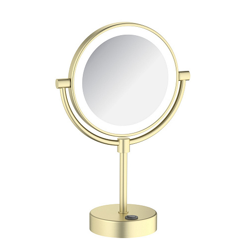 Зеркало настольное с подсветкой Timo Saona 13276/17 золото матовое купить в интернет-магазине Сквирел